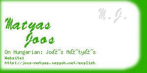 matyas joos business card